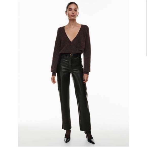 Wilfred Pants - Wilfred | 00| Black Melina Vegan Leather pants High-waist, straight legs